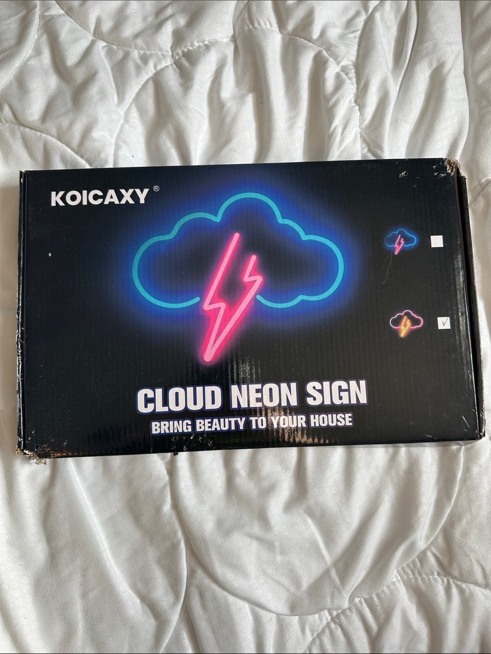 KOICAXY Cloud Neon Sign - Blue & Pink Lightning Design